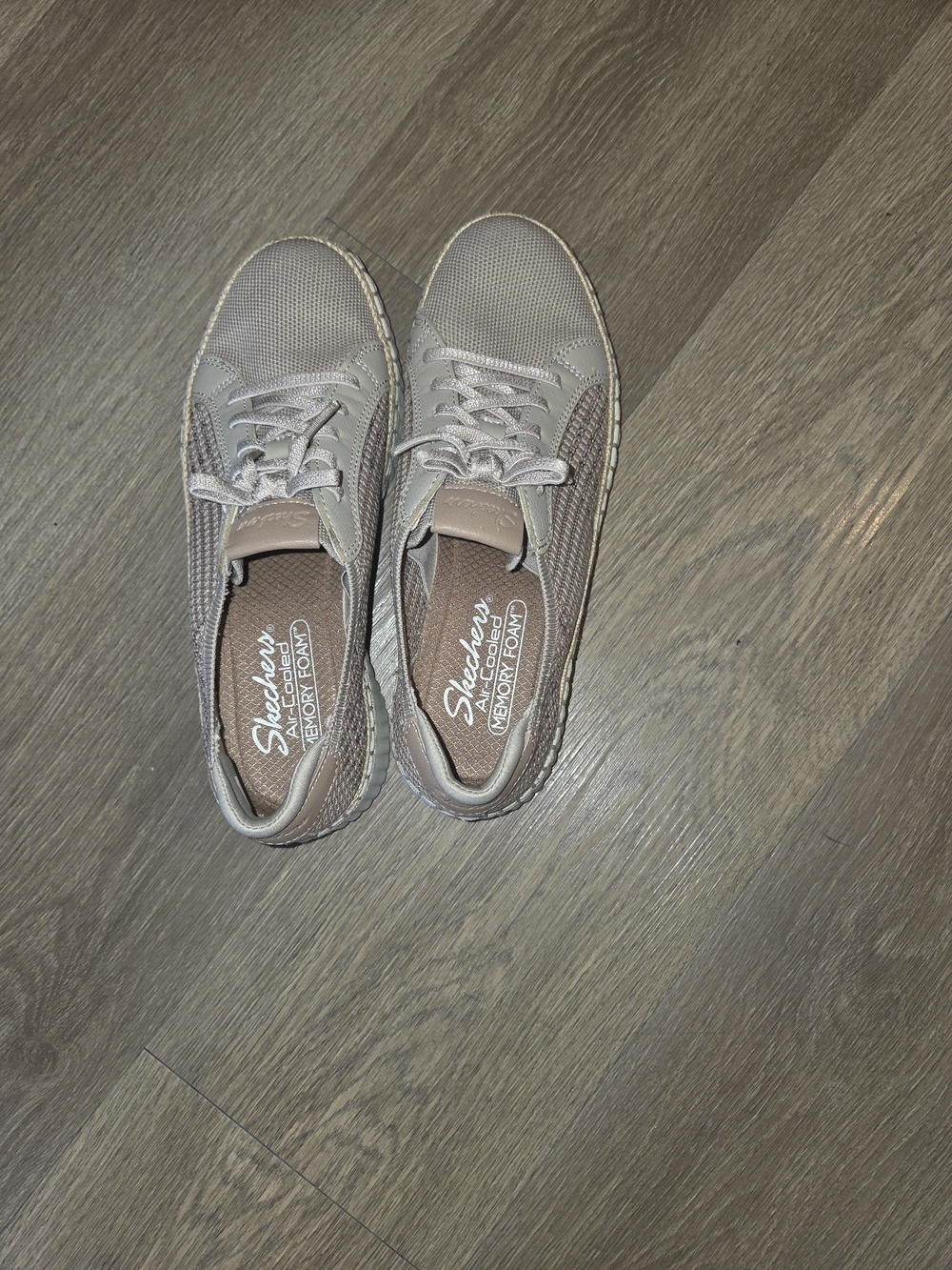 Skechers Wilshire Blvd Taupe Knit Slip On Sneakers